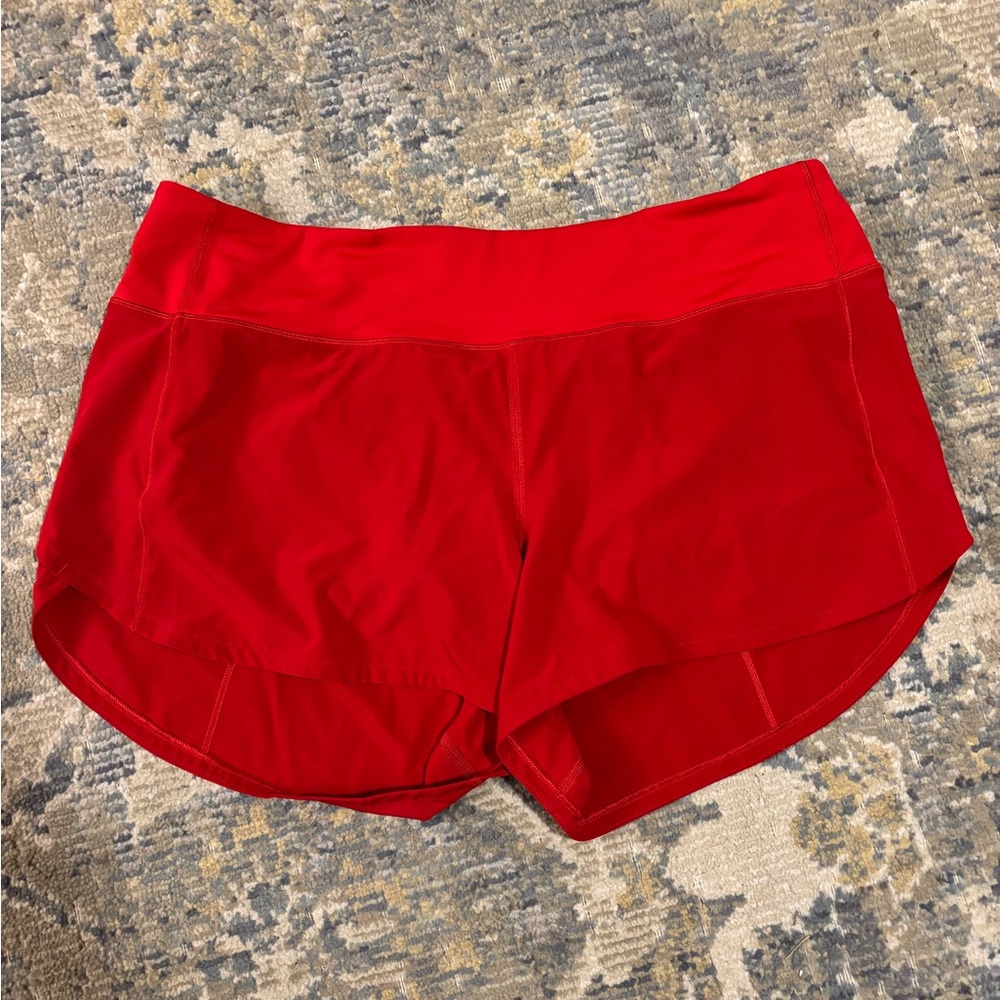 Lululemon Athletica Red Athletic Shorts Speed Up Low Rise Short 2.5”